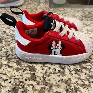 Adidas Kids Red and White Minnie Mouse Sneakers